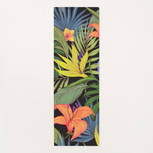 Tropical Hawaii Aloha Flower Graphic Yoga Mat