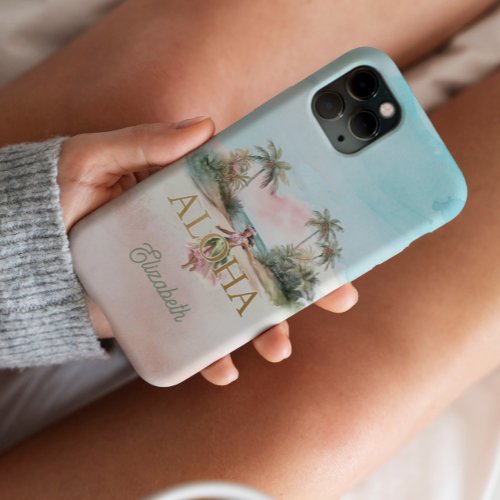 Tropical Hawaii Aloha Hula Girl Custom iPhone Case