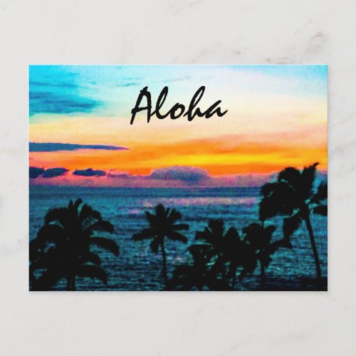 Tropical Hawaii Aloha Postcard