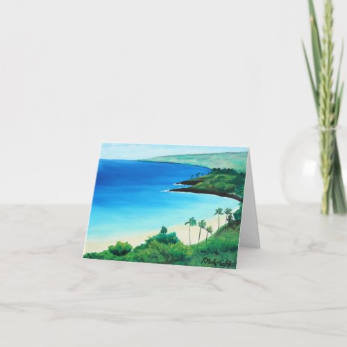 Tropical Hawaii Beach Art Notecard
