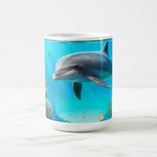 Tropical/Hawaii colorful underwater dolphin Coffee Mug