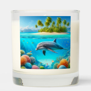 Tropical/Hawaii colorful underwater dolphin Scented Candle