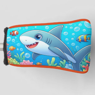 Tropical/Hawaii colorful underwater shark & turtle Golf Head Cover