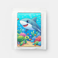 Tropical/Hawaii colorful underwater shark & turtle