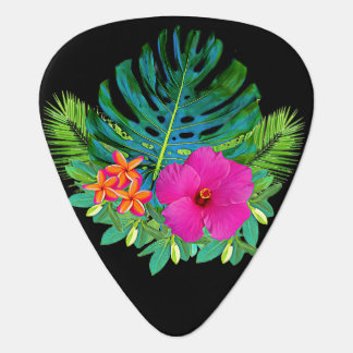 Tropical Hawaii Floral Guitar Pick