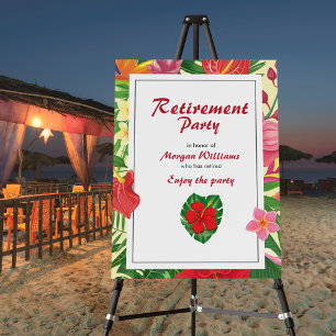 Tropical Hawaii Flower Retirement Party Foam Board