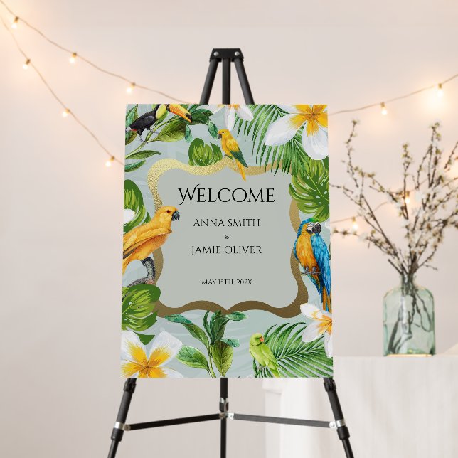Tropical Hawaii Luau Aloha Welcome Sign (In Situ (Stand))