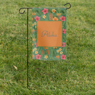 Tropical/Hawaii patterned floral Garden Flag