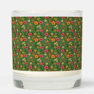Tropical/Hawaii patterned floral Scented Candle