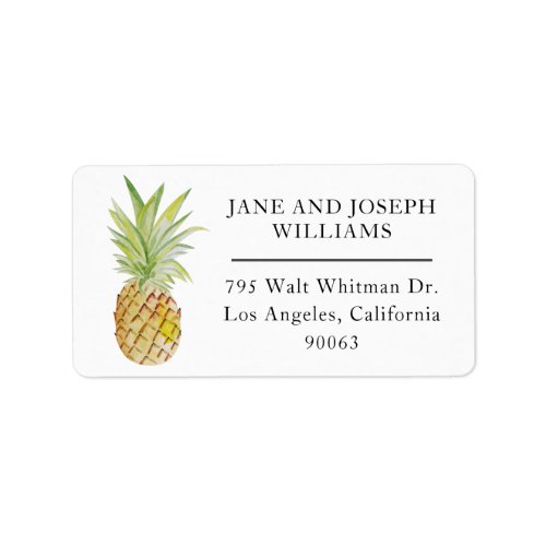 Tropical Hawaii Pineapple Return Address Label