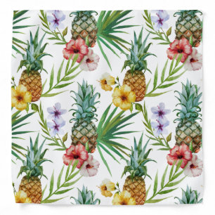 Tropical hawaii theme watercolor pineapple pattern bandana
