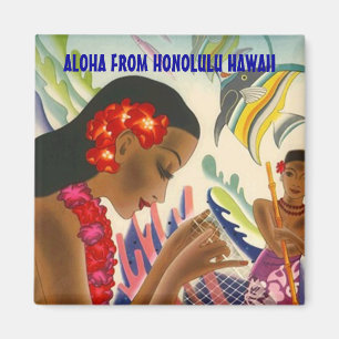 TROPICAL HAWAII TRAVEL SOUVENIR MAGNET ~ CUSTOMIZE