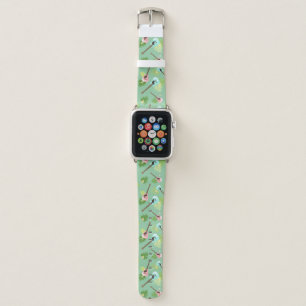 Tropical Hawaii Ukulele Pattern Apple Watch Band