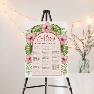 Tropical Hawaii Wedding Alphabetical Seating Chart Foam Board