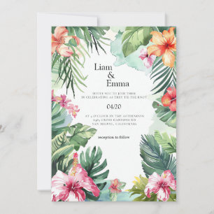 Tropical Hawaii Wedding Invitation