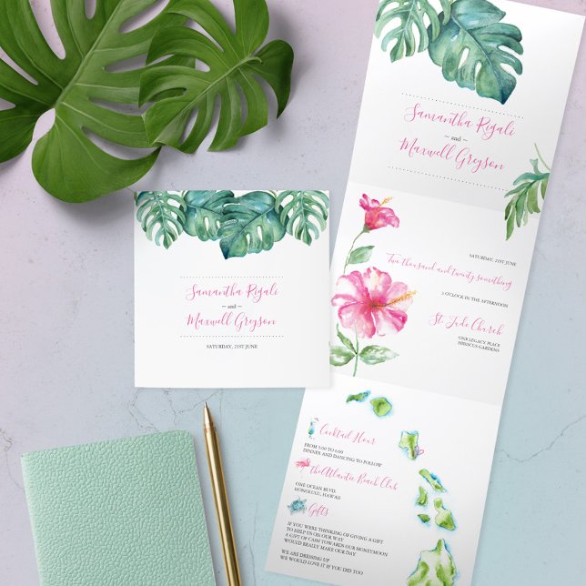 Tropical Hawaii Wedding Invitation All In One (Creator Uploaded)