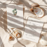 Tropical Hawaii Wedding Welcome Itinerary Card<br><div class="desc">Welcome your guests to paradise with this elegant Hawaii wedding itinerary card featuring a hand-painted watercolor palm tree illustration and timeless serif fonts. The front includes a heartfelt welcome message customized with your names, making it perfect for destination weddings in Maui, Oahu, Kauai, or the Big Island. Whether placed in...</div>
