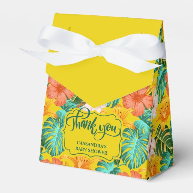 Tropical Hawaiian Aloha Baby Shower Favor Box (Front Side)
