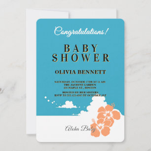 Tropical Hawaiian Aloha Baby Shower Invitation