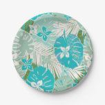 Tropical hawaiian aloha print paper plates