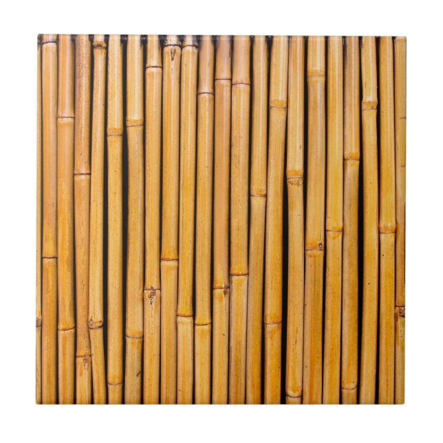 Tropical Hawaiian Bamboo Background Template Ceramic Tile (Front)