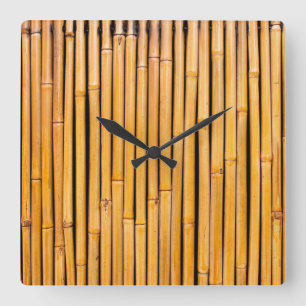 Tropical Hawaiian Bamboo Background Template Square Wall Clock