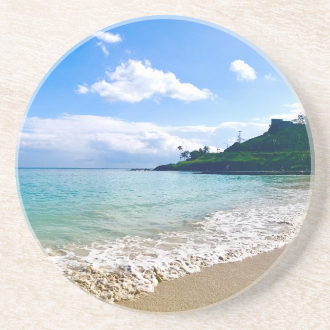 Tropical Hawaiian Beach Coaster (Front)