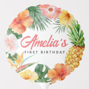 Tropical Hawaiian Birthday Party Balloon