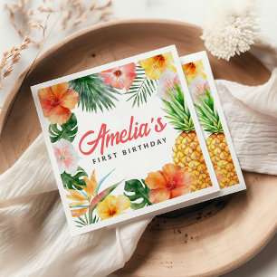 Tropical Hawaiian Birthday Party Napkins