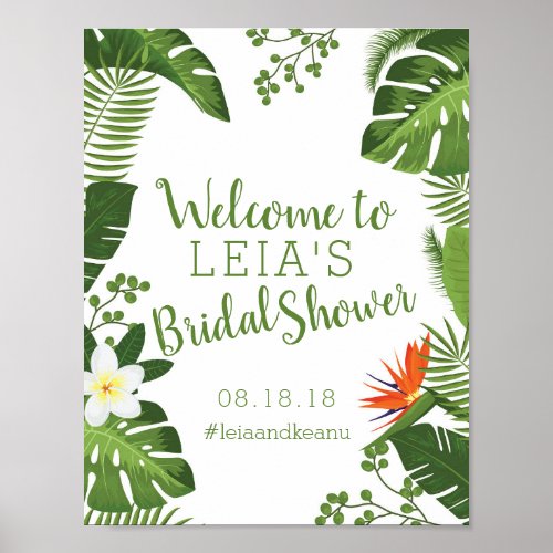 Tropical Hawaiian Bridal Shower Sign