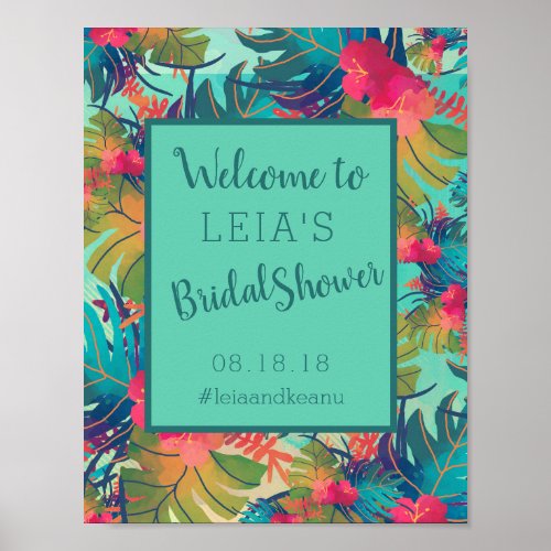 Tropical Hawaiian Bridal Shower Sign