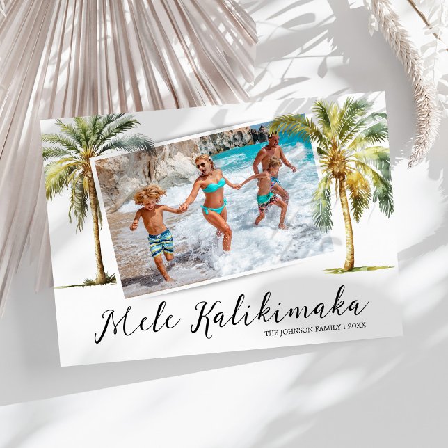 Tropical Hawaiian Christmas Photo Holiday Card (Creator Uploaded)