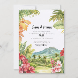  Tropical Hawaiian Destination Wedding Invitation