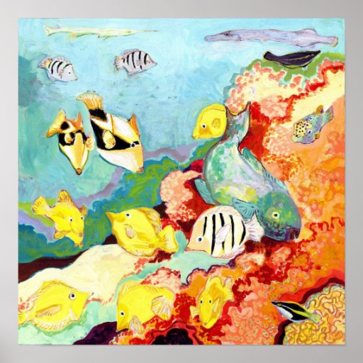 Tropical Hawaiian Fish Poster Print | Zazzle