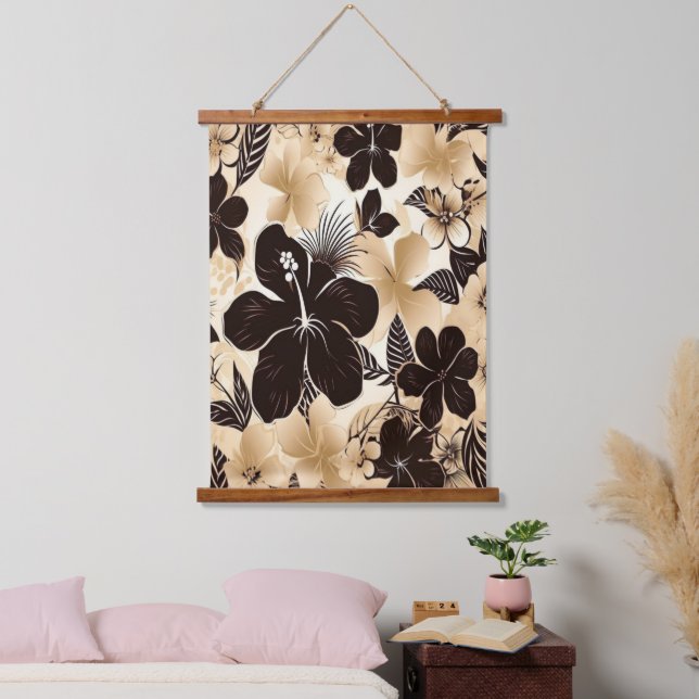 Tropical Hawaiian Floral Abstract Island Hanging Tapestry (Bedroom)