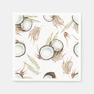 Tropical Hawaiian Floral & Coconut party Napkins