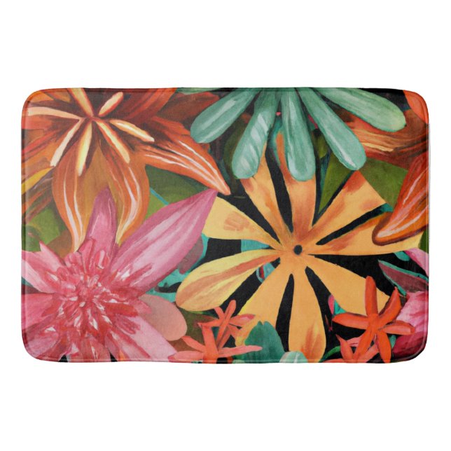 tropical/Hawaiian/floral/flower Bath Mat (Front)
