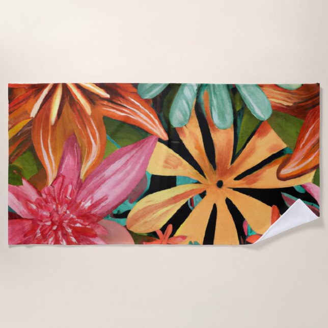 tropical/Hawaiian/floral/flower Beach Towel (Front)
