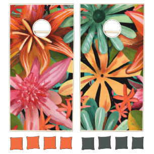tropical/Hawaiian/floral/flower Cornhole Set