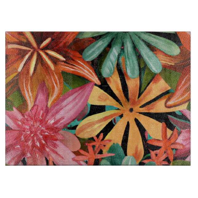 tropical/Hawaiian/floral/flower Cutting Board (Front)