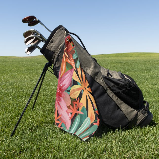 tropical/Hawaiian/floral/flower Golf Towel (Green)