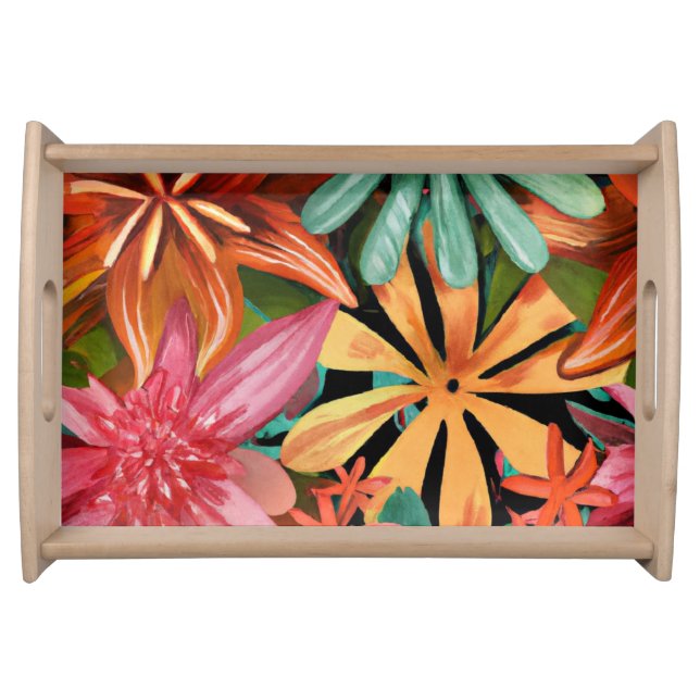 tropical/Hawaiian/floral/flower Serving Tray (Front)
