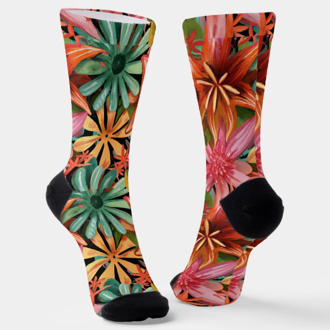 tropical/Hawaiian/floral/flower Socks (Angled)