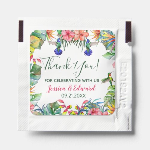 Tropical Hawaiian Floral Wedding Hand Sanitizer Packet