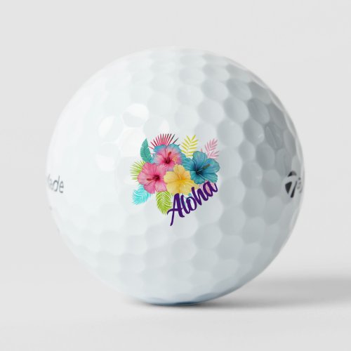 Tropical Hawaiian Flower Golf Balls