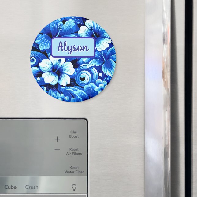 Tropical Hawaiian Flowers Hibiscus Personalized Magnet (In Situ (Fridge))