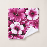 Tropical Hawaiian Flowers Hibiscus Pink Pattern