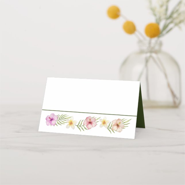Tropical Hawaiian Flowers Wedding   Place Card (Front)