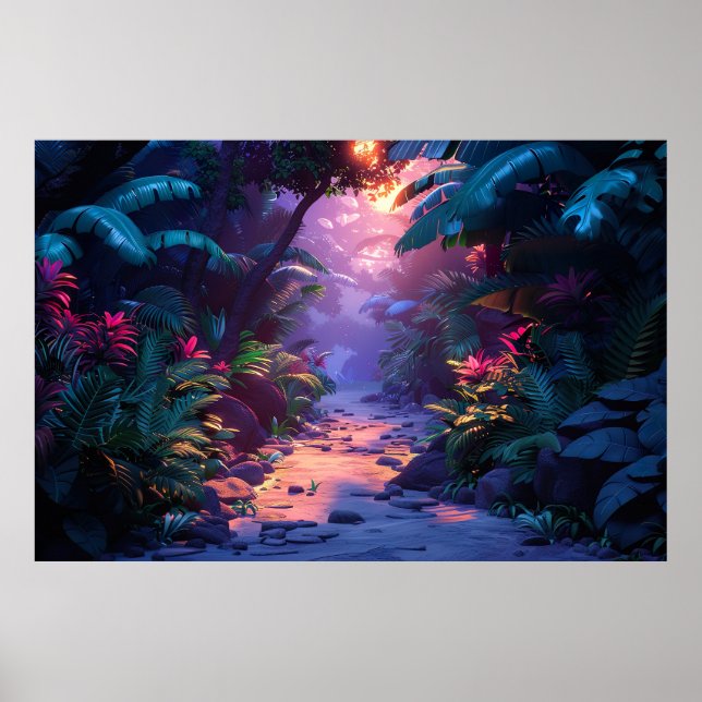 Tropical Hawaiian Forest Path  Poster (Front)