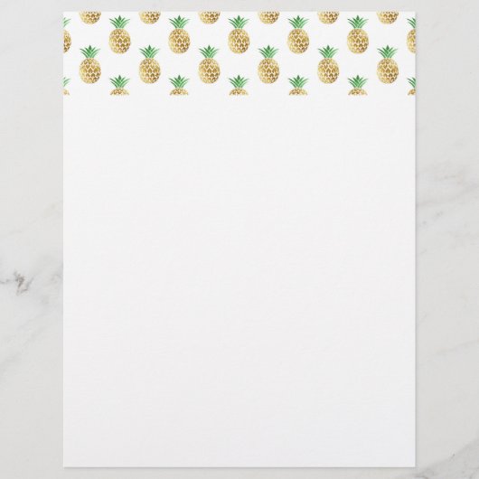 Tropical Hawaiian Gold Foil Pineapple Pattern (Front)